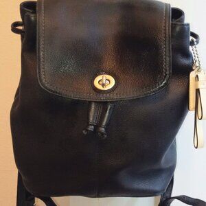 Genuine black leather Coach purse